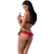 Passion Exclusive Cherry Set OpenBra - Комплект еротичної білизни: бюстгальтер з відкритими грудьми та стрінги, S/M (червоний) - купити в Україні | Секс шоп SEX-SHOP.ua